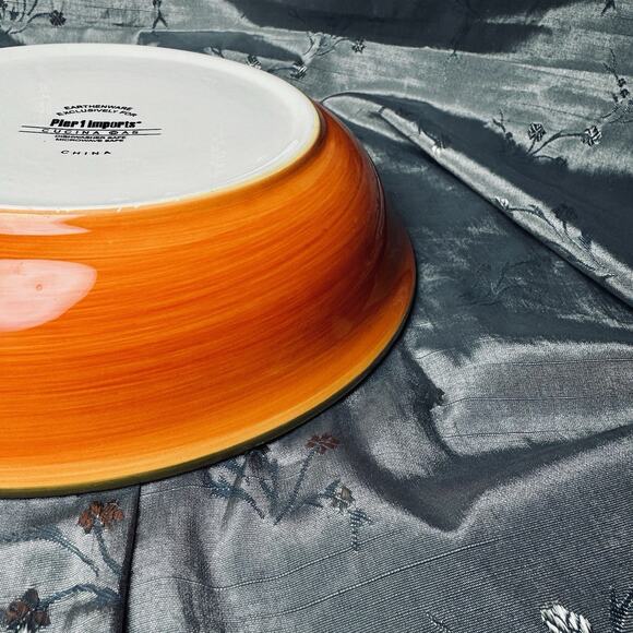 Pier 1 One Earthenware Cucina Olio d’Oliva Tuscany Pasta Salad Bowl 9.5” Italian - Picture 3 of 4